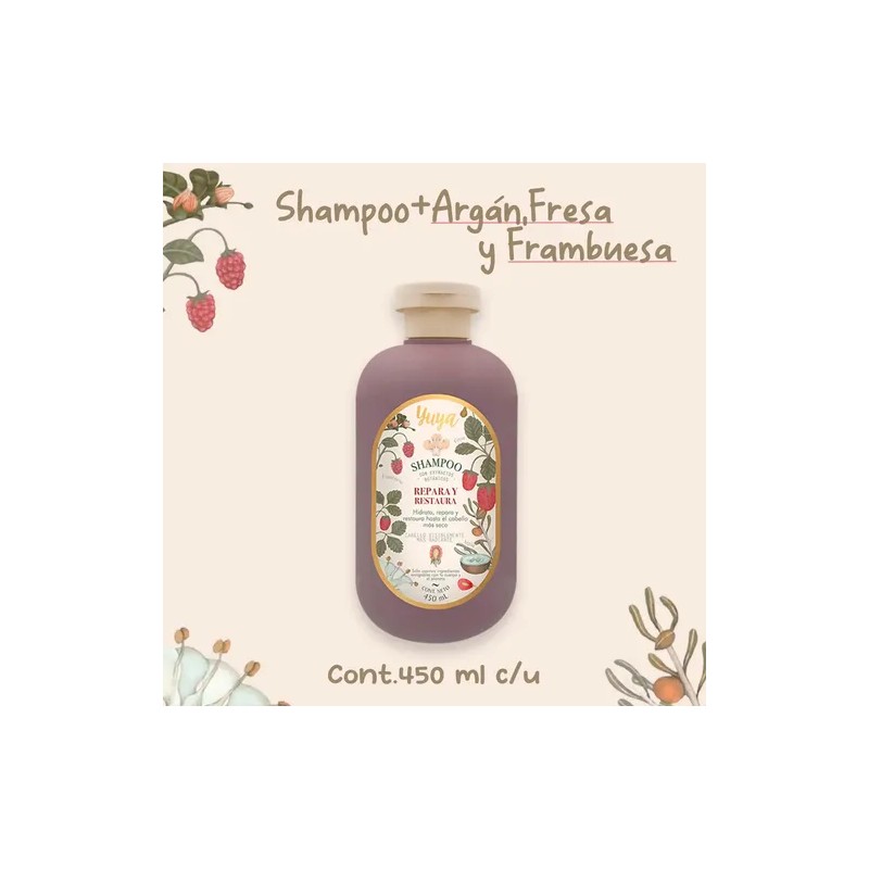 Shampoo Para Cabello Yuya 100% Orgánico Frambuesa 450 Ml