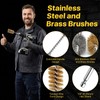 Lainballow 16 Pcs Bore Brush Set, 304 Stainless Steel&Brass Wire