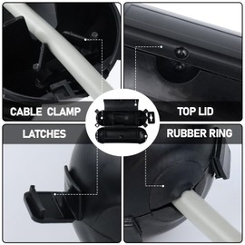 EP 3 Pack Extension Cord Safety Cover - Indoor Outdoor Waterproof Seal Housing for AWG 12/14/16 Cords - Protect Holiday String Lights, Plugs, and Wires - Black