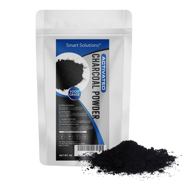 Smart Solutions Activated Charcoal Powder, 1 lb Bulk | 100% Natural, Premium Quality, Finely Ground, Multi-Purpose, Food Grade, Non-GMO, Vegan, No Fillers