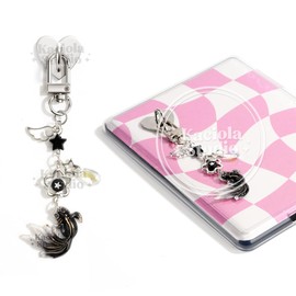 Kaciola Charm Chains for Kindle, Black Koi Star Pendant Cute E-reader Phone Charm Bracelets Accessories Gift for Reader Booklovers Women Men, Charms Compatible for Kindle/E-Reader/Phone (B02)