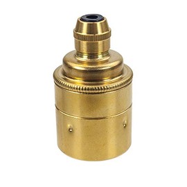 Nostalgia Lights LH.04B E27 Plain Skirt Lamp Holder, Metal, Brass