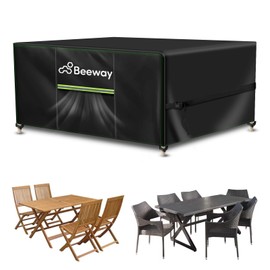 BEEWAY Garden Furniture Cover, Waterproof, Protective Cover for Garden Tables, Patio Furniture Sets - 420D Oxford Fabric, Anti-UV, Winterproof, 150 x 90 x 72 cm