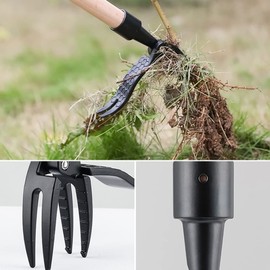 WANGCL Stand-Up-Weeder Weed-Puller Uprooted Design With Foot Plate for Removing Weeds Black Aluminum Lever Head Weed Puller Garden Weeder Root Remover Tool
