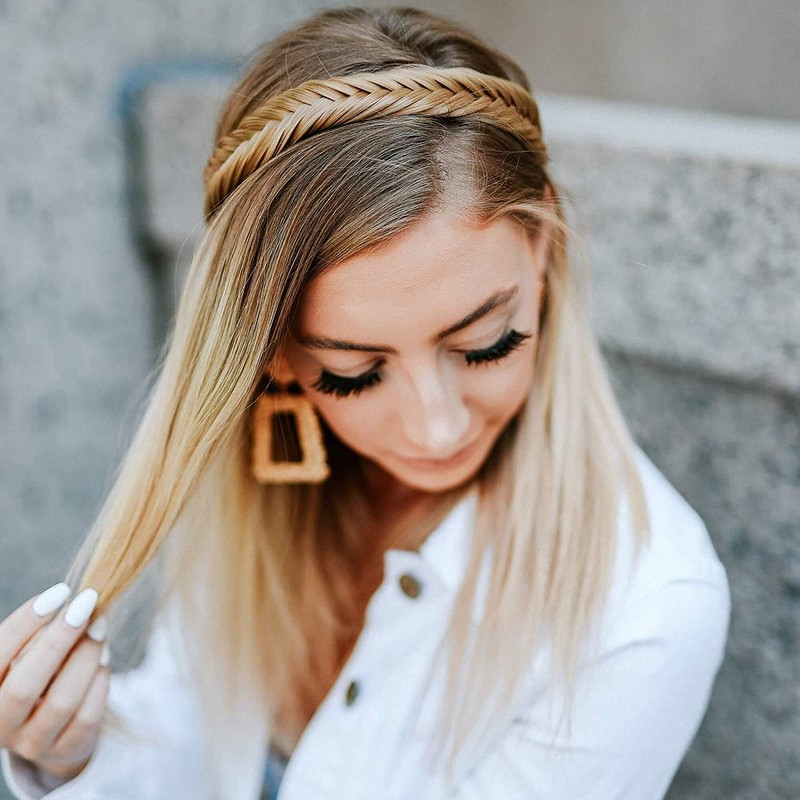 MADISON BRAIDS Women's Arisa Fishtail Headband Hair Braid Natural Looking