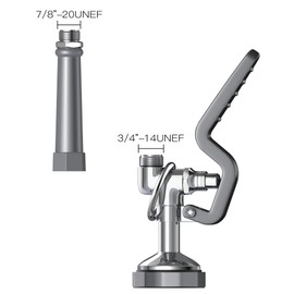 Commercial Sink Sprayer Pre Rinse Sprayer with Ergonomic Handle 1.42GPM Dish Spray Nozzle Spray Valve,Polished Chrome Finished Faucet Parts for Commercial Kitchen Sink(Gray)