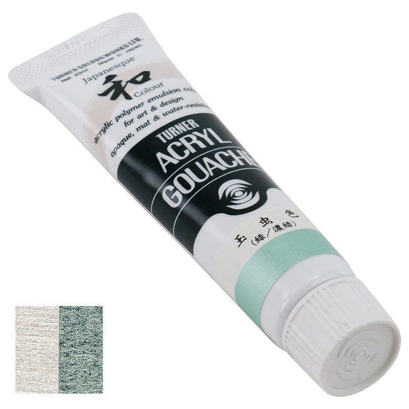 Turner AG020398 Acrylic Gouache Japanesque Iridescent (Green/Dark Green) 0.7 fl