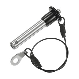 M METERXITY Push-Button Ball Locking Pin, 25/64" [10mm] Dia., 1-3/8 [35mm] Usage Length Quick Release Lock Pins W Lanyard Cable for Speaker/Aviation/Gym/Machine [304 Stainless Steel]