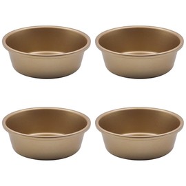 Tiardey 4 Pieces Air Fryer Egg Molds 4 Inch Ramekins for Air Fryer Mini Round Baking Tray Food Grade Carbon Steel Air Fryer