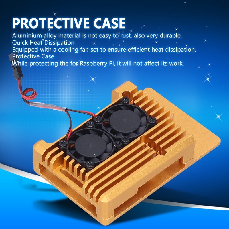 Protective Case Housing Enclosure Casing with Dual Cooling Fan for