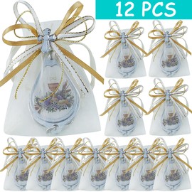 WE First Communion Keychain Nail Clipper and Bottle Opener Party Favors Recuerdos para Primera Comunion (12 PCS) Gift for Guest with organza decorated bags Baby Boys and Girls/ Niña Niño (gol)