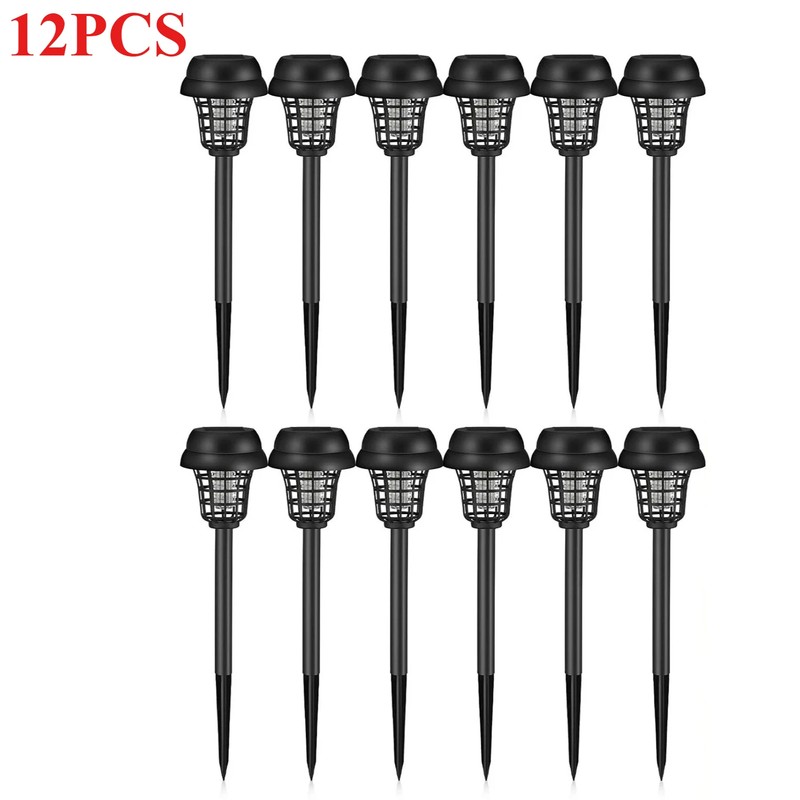 2/12-Pack Solar Bug Zapper Garden Lights – Automatic Outdoor Flying-Insect