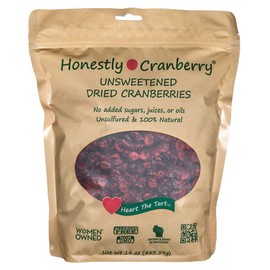 Honestly Cranberry - Unsweetened Dried Cranberries - No Added Sugars, Juices, or Oils - Non-GMO - Wisconsin Grown (16 ounces = 1 lb)