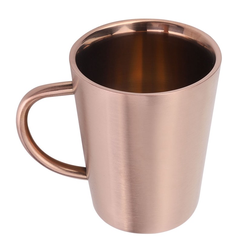 350ml Double Layer Stainless Steel Drinking Cup with Handle for