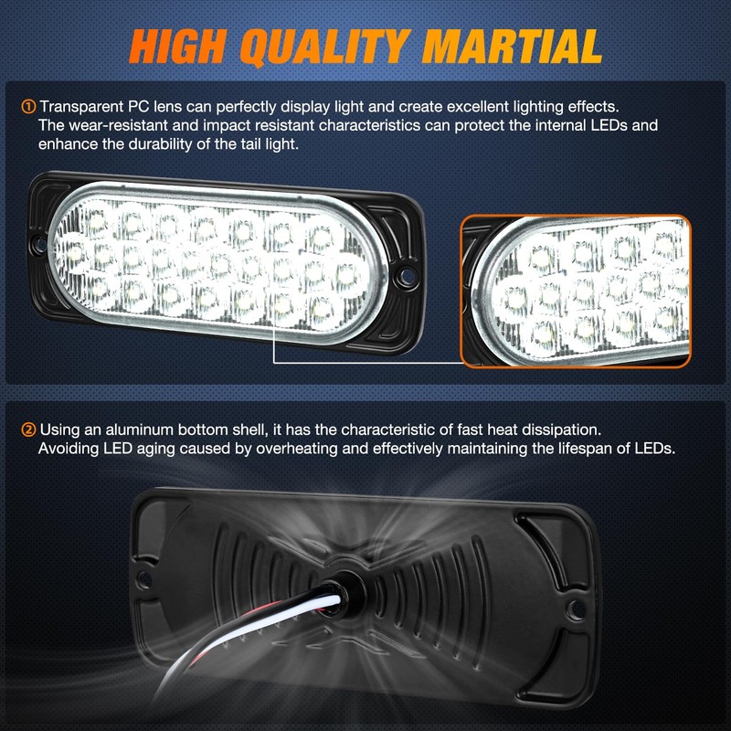 Nilight 5.5 Inch Aluminum Housing Tail Light 2 PCS 24