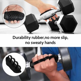 2Pcs Anti-Slip Workout Grips with Storing Bag - Ergonomic Rubber Hand Protector Gloves for Weight Lifting, Pull-Ups, Gym Training and Exercise, for Men and Women gym grips (Upgrade Black)