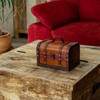 1Plus Treasure Chest Wooden Box With Faux Leather (L x
