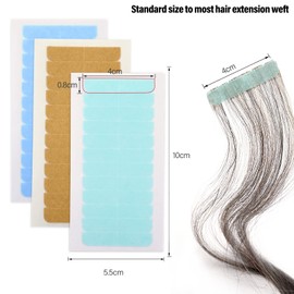 EHDIS 72 Pcs Hair Extension Tapes with Scraper for Remove Tapes, Double Sided Hair Tape for Hair Extensions Lace Wig Hairpiece Toupee Hair Weft, 4 x 0.8 cm