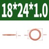 M18 Copper Flat Washer 18mm ID 24mm OD 1mm Thickness