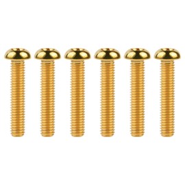 Wanyifa Titanium Button Head Torx M5 M6 M8 x10 12 15 20 25 30 35 40mm for Bicycle Motorcycle Car Screw Pack of 6 (M6x30mm, Gold)