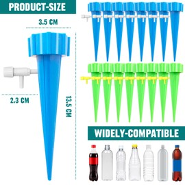 Tuofang Automatisch Bewässerung Set, 16 Selbstbewässernde Spikes, Pflanzen Bewässerungssystem mit Einstellbar, Bewässerung für Topfpflanzen, für Innen- und Außenpflanzen