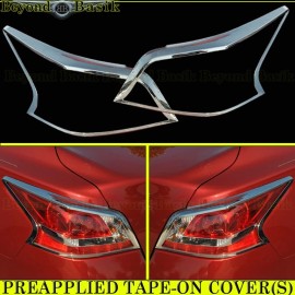 Torox For 2013 2014 2015 Nissan Altima 4dr CHROME Taillight Bezel Overlay COVERS
