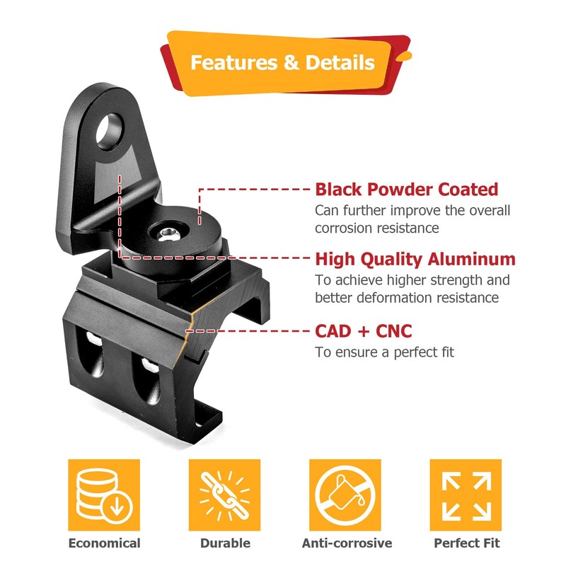 WeiSen 2 PCS UTV Pro-fit Roll Cage Whip Light Mount,