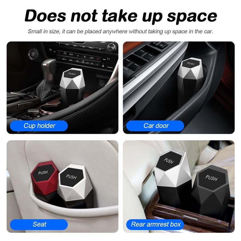 Osilly Car Trash Can with Lid, Diamond Design Small Portable