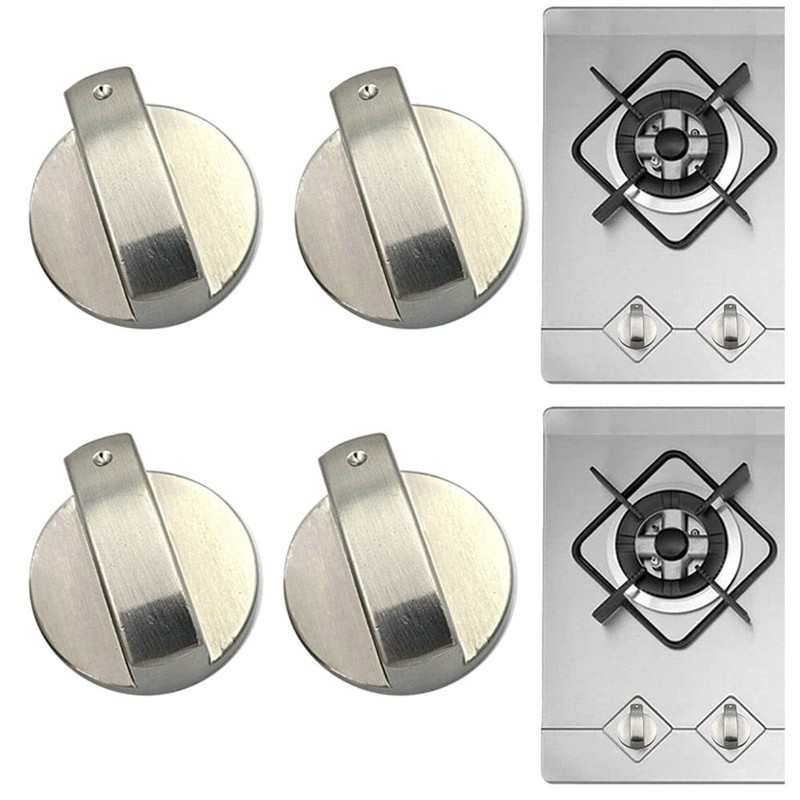 ELEGANTTIN 4 PCS Gas Stove Knob 6mm Universal Cooker Replacement
