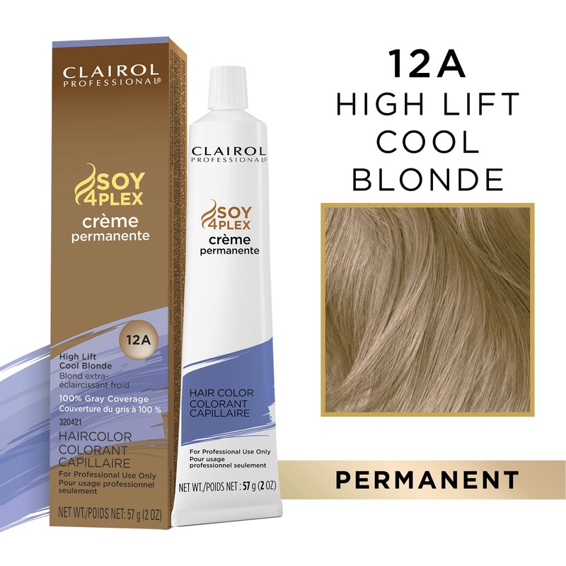 Clairol Professional Permanent Crème, 12a High Lift Cool Blonde, 2