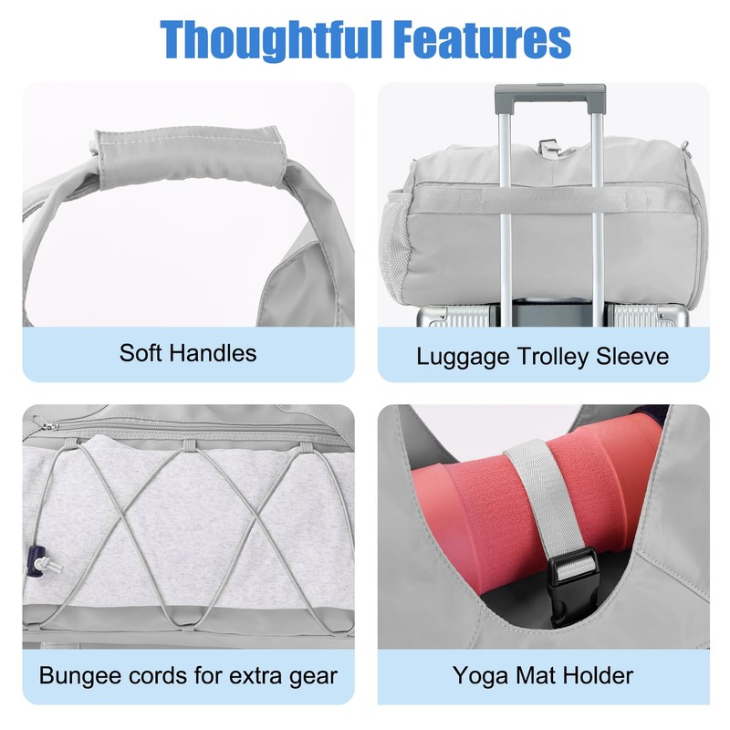 forestfish Gym Bag For Women With Yoga Mat Holder &