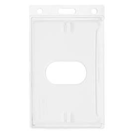 Karteo Card Holder ID Card Holder with Thumb Slot [Pack of 1] Transparent ID Card Holder Vertical Hard Plastic as Card Case for ID Cards Service ID Cards