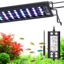 SEAOURA Aquarium Light for Fish Tanks, 24-30in Full Spectrum LED Lights, 3 Timers Auto On/Off with Memory Function, WRGB Custom, 20 Level Dimmable Brightness for Freshwater Plants with Temp Alarm