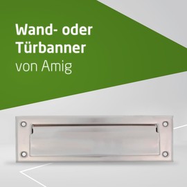 Amig - Letter Slot for Letterbox | For Interior and Exterior Walls or Doors | Letter Slot Made of Stainless Steel | Size 254 x 78 cm | Slot Dimensions: 198 x 48 mm | Silver Colour