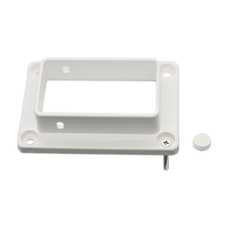 2-Pack 2" x 3.5" Slotted Handrail Bracket Kit, White Vinyl