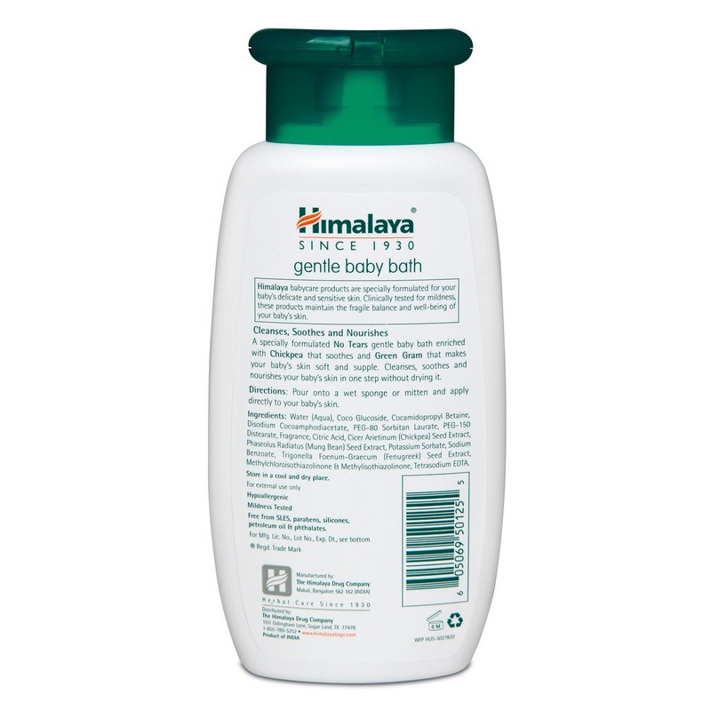 Himalaya Gentle Baby Bath, Baby Wash, Free-From Parabens, SLS/SLES and