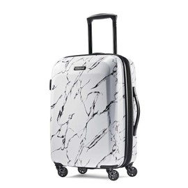 American Tourister Moonlight Hardside Expandable Luggage with Spinner Wheels, Marble, Carry-On 21-Inch