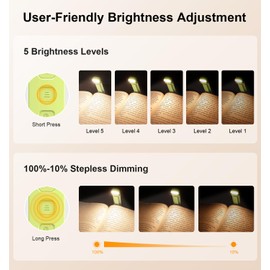 Gritin Book Light Rechargeable, Reading Light Lamp Clip on Book, Eye Caring 3 Colors, 5 Brightness & Stepless Dimming, Long Lasting up to 80hrs, Portable Mini Book Light for Book Lovers-Emerald Green