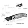 WORKPRO Folding Utility Knife, Heavy Duty Metal, Quick Open Botton