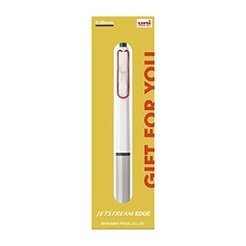 Mitsubishi Pencil SXN100328W152 Permanent Ballpoint Pen Jetstream Edge 0.28 Exclusive Gift Package White Red