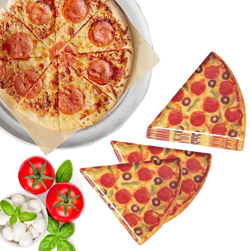 Supreme Housewares Pizza Slice Shaped Melamine Plate, BPA-Free Pizza Plate