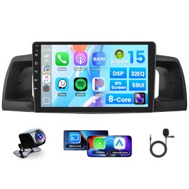 8 Core Android 15 Car Radio for Toyota Corolla 2005-2012 with Wireless CarPlay Android Auto, 9 Inch Upgrade Touch Screen Car Stereo for Corolla with Bluetooth DSP 32EQ FM/RDS WiFi GPS 59UI