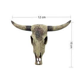 Aquarium Terrarium Cattle Skull Decor, Reptile Habitat Decor for Geckos Spider Lizard Snake, Fish Tank Landscape Decor for Small Fish Shrimp Betta Crab Guppy Cichlids (Cattleskull)