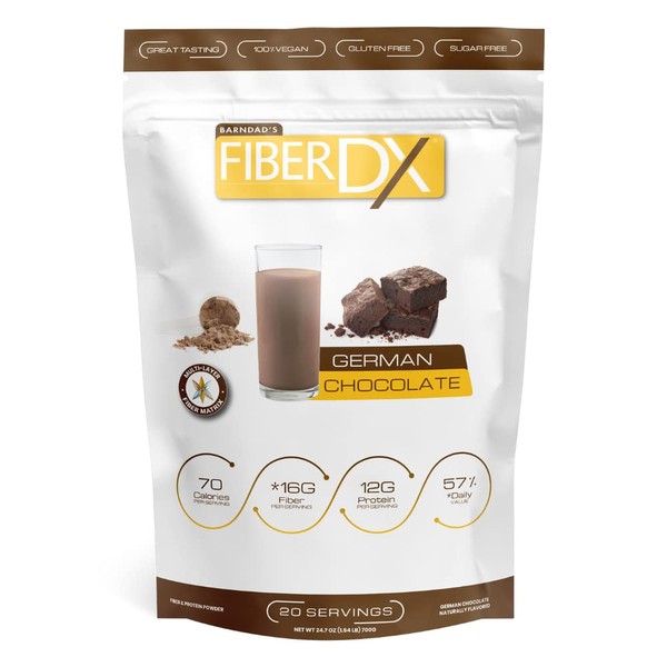 Barn Dad Nutrition Fiberdx, German Shake, Light to Medium Brown Chocolate, 24.7 Ounce