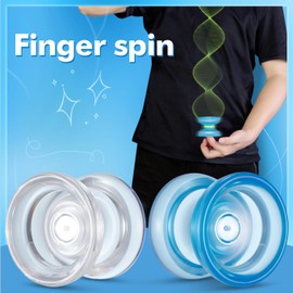 WATIEOBOO YOYO P02ヨーヨー2PCSデュアルモードヨーヨーレスポンシブヨーヨーと無反応のヨーヨーキットクリスタルヨーヨーとブルークリスタルヨーヨーフィンガースピン 大人用ヨーヨー 子供用ヨーヨー