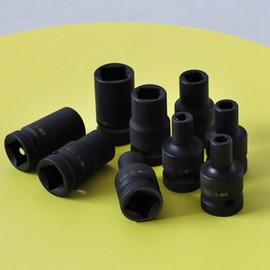 9 Pieces Tap Socket Set, Wrench Tap Socket, 1/2 Inch Drive, Slim Design, Etched Marking, for Electric, Pneumatic, or Hand Wrench