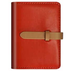 DEEZOMO 40 Card Capacity PU Leather Credit Card Holder & RFID Wallet for Men Women, Slim Travel Wallet with Secure Storage Compact Organizer for Business-Red