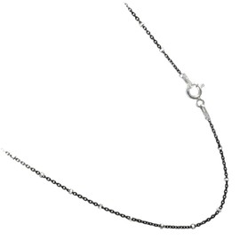 JOSCO Black Rhodium Plated Over Sterling Silver Rolo Styled Chain with Sparkle Silver Beads Necklace. 16 to 36 Inches (24)