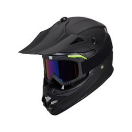 Youth Kids Dirt Bike Helmet for Boys & Girls,F001 Full Face Motorcycle Helmet for Off-Road ATV Street Riding Four Wheeler Mountain Bike with Goggles Gloves,DOT Approved(Matte Black ,L)