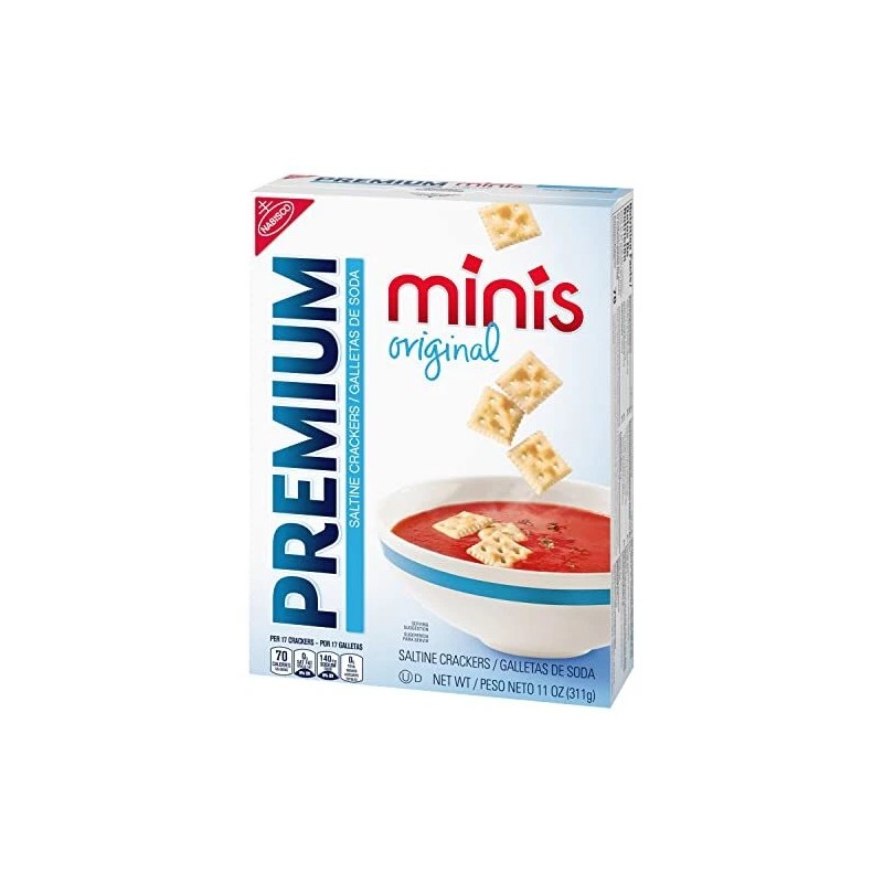 Premium Pack of 6 Premium Mini Saltine Crackers 11oz Light